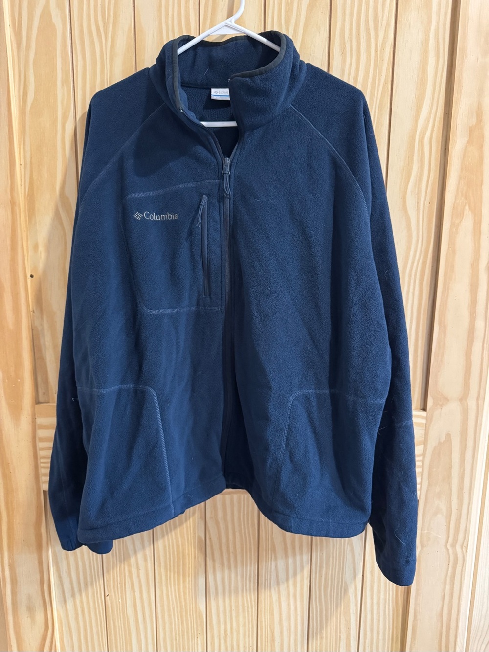 Columbia Deluxe Fleece Full Zip Blue Jacket—3XL